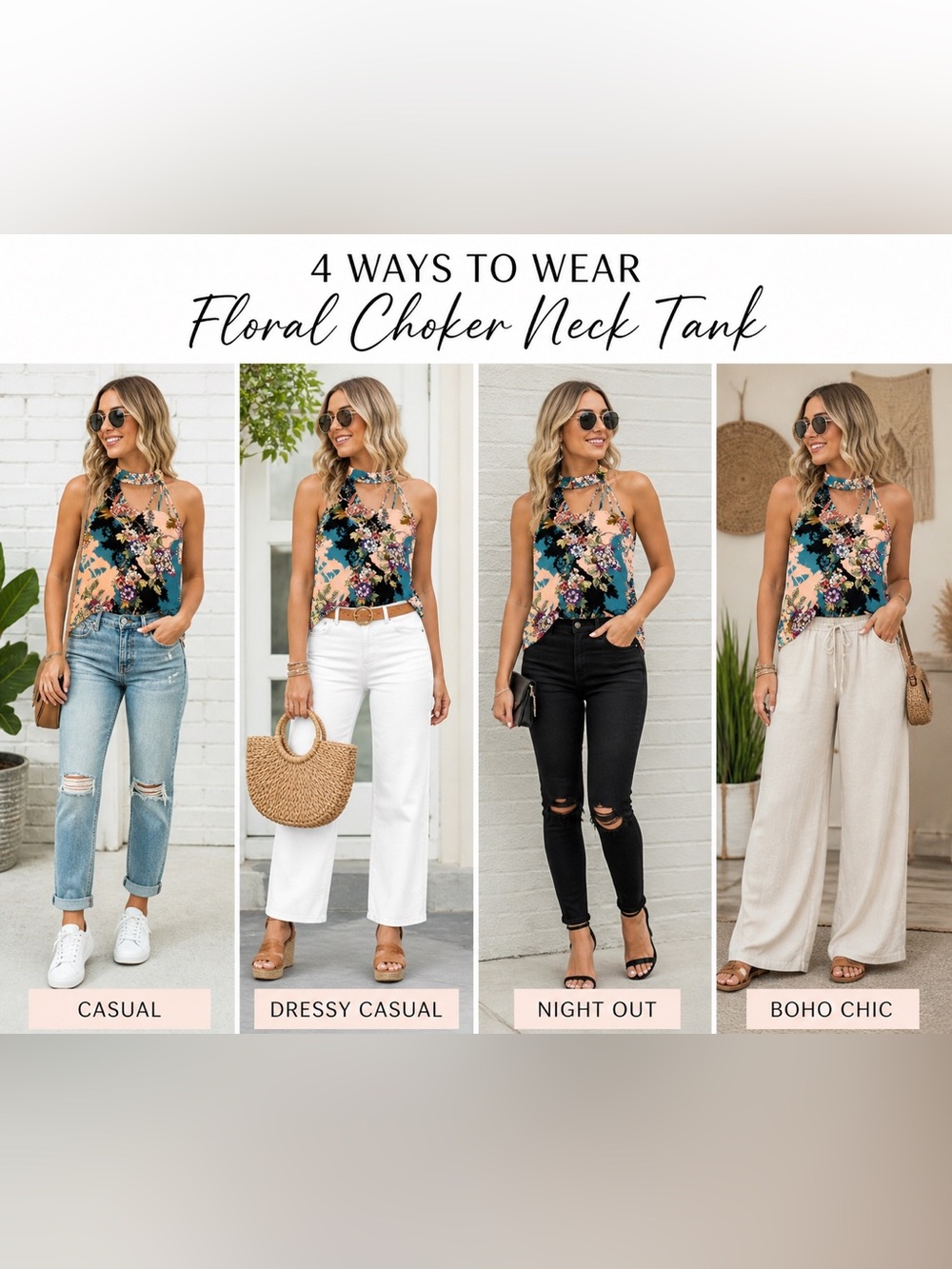 Guess Floral Asymmetrical One Shoulder Halter Tank Y2K Going Out Top Large Boho - Picture 3 of 7